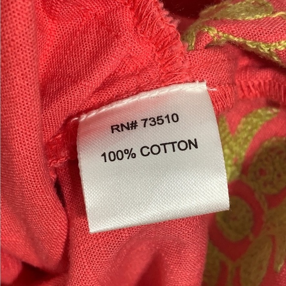 Uncle Frank Embroidered Floral Cover Up Dress Pocket Boho Cotton Size Small - Picture 7 of 8